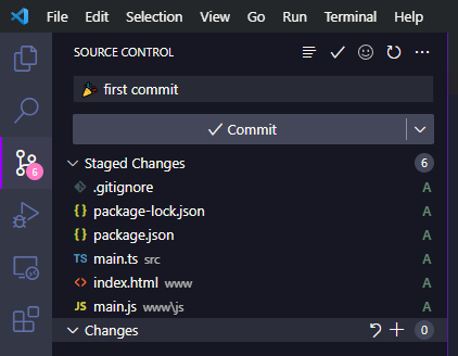 First Commit in VSCode